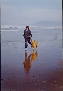 parrish & dog on beach